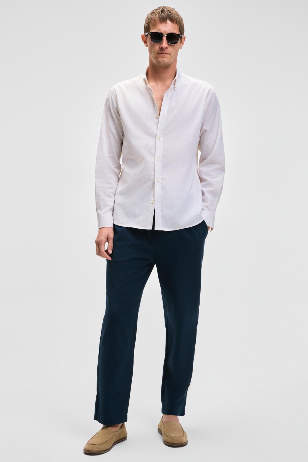 LASSE Erkek Gömlek Yaka Manşetli Uzun Kollu Regular Fit Bej Gömlek