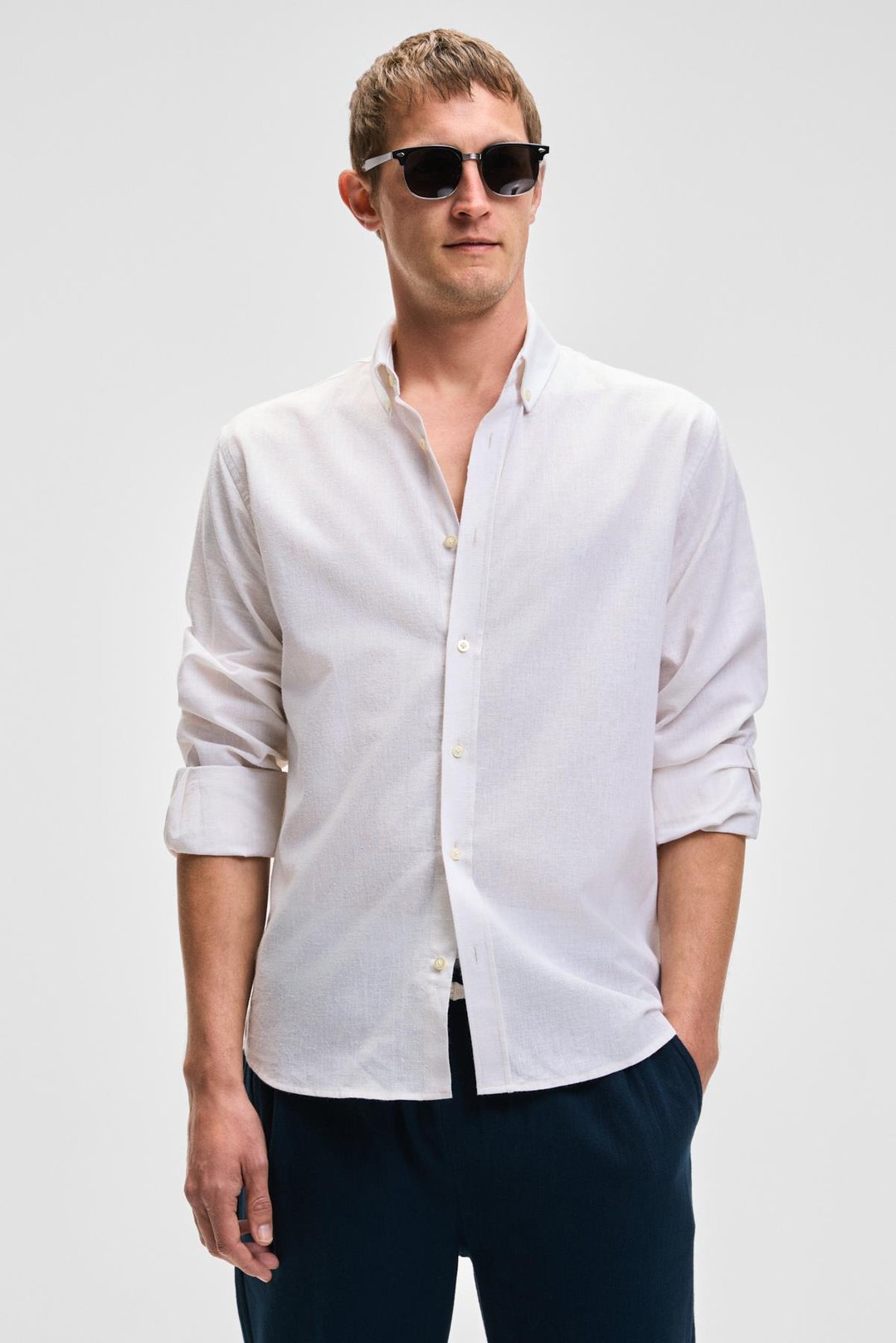 LASSE Erkek Gömlek Yaka Manşetli Uzun Kollu Regular Fit Bej Gömlek