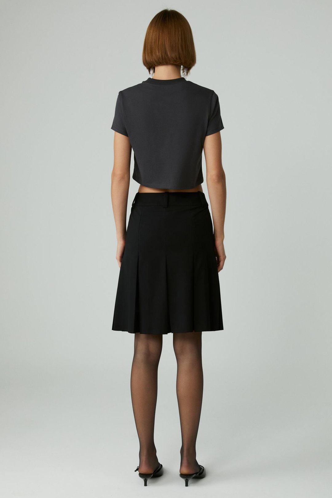 LAVIVA Kadın Kısa Fermuar Detaylı Siyah Etek