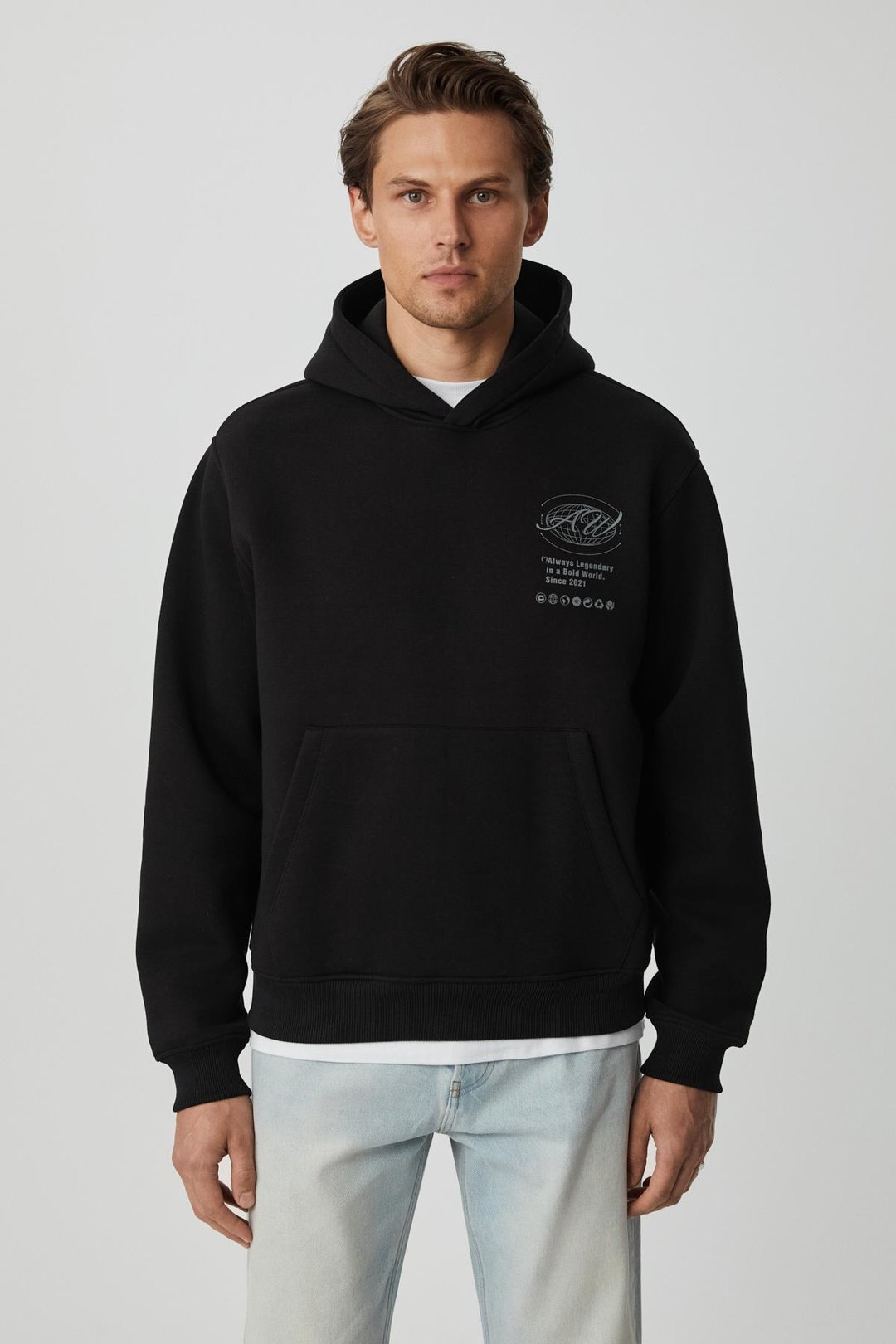 LEGANDARY Erkek Yumuşacık Siyah Sweatshirt