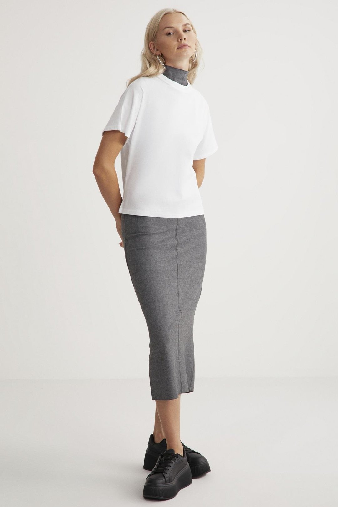 LOTTIE Kadın %100 Organik Pamuklu Regular Kalıp Bisiklet Yaka Basic Kısa Kollu Beyaz T-Shirt