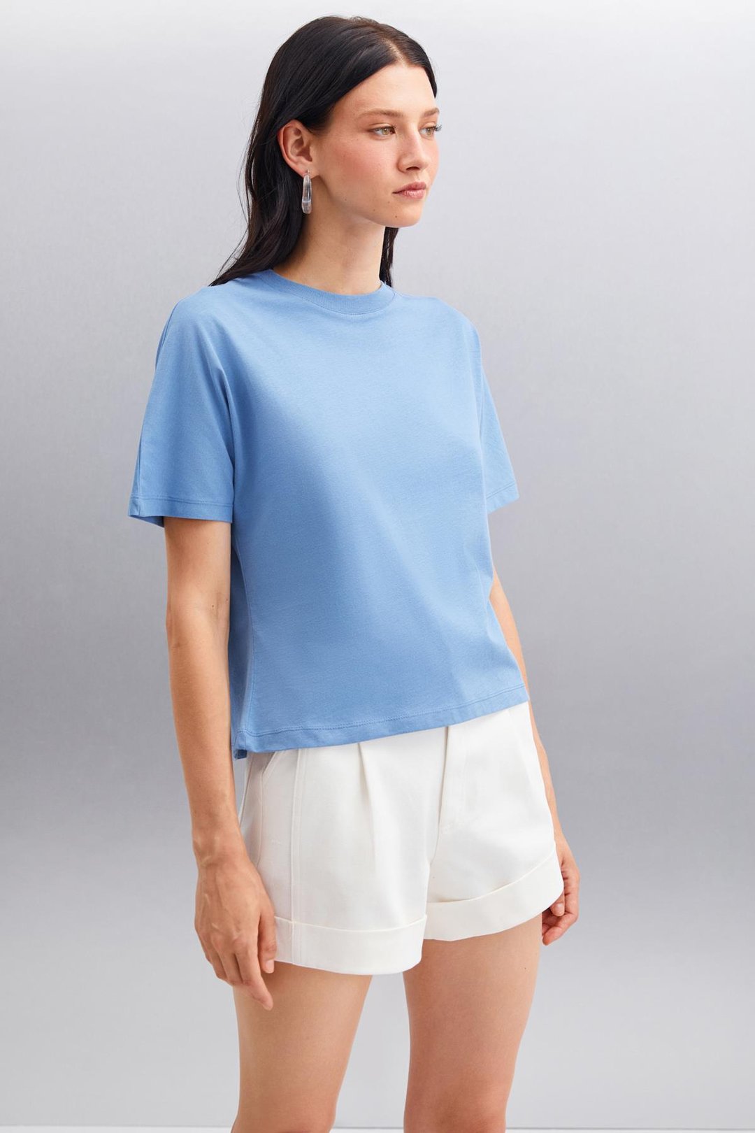 LOTTIE  Regular İndigo Tekli T-Shirt