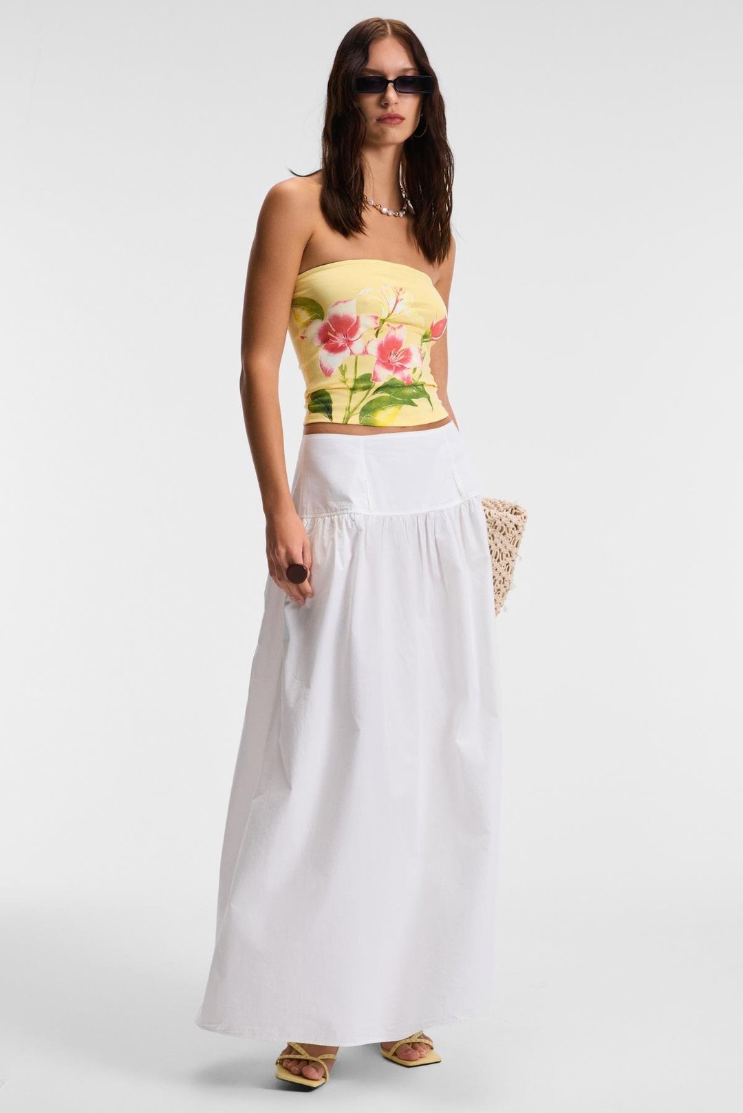 LUNESSA Kadın Vücutta Sabit Duran Silikon Lastikli Straplez Sarı Bluz