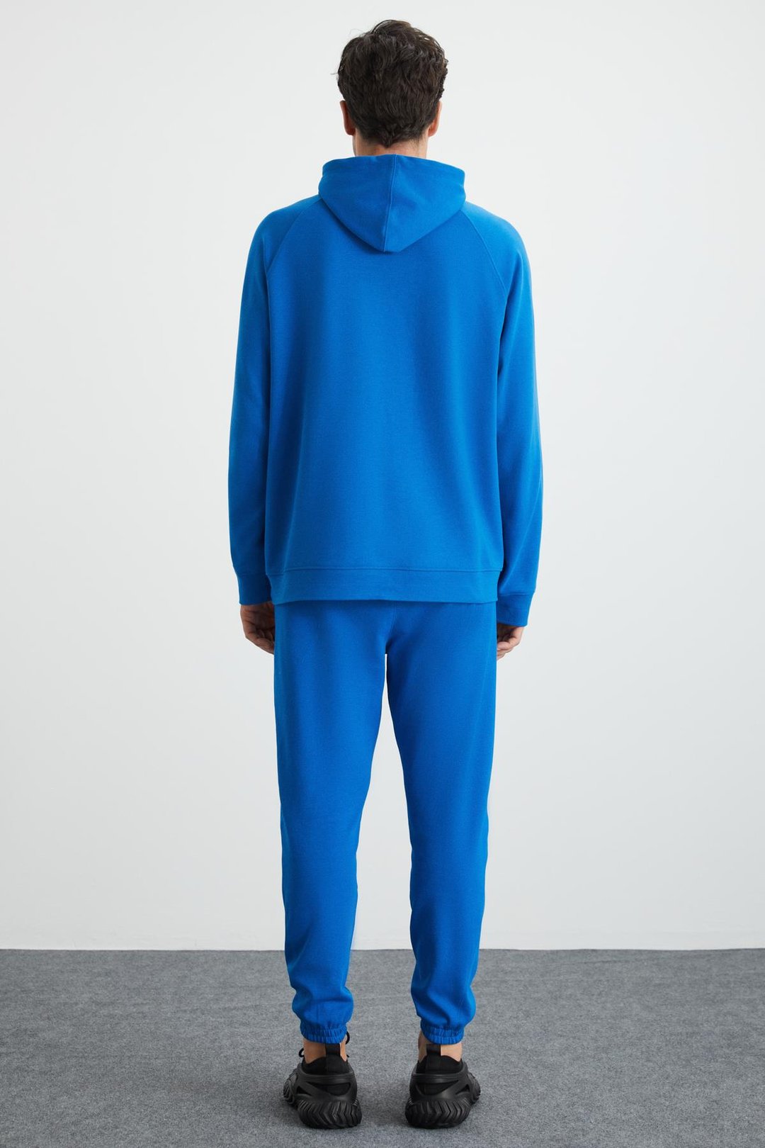 MALAGOS Erkek İçi Polarlı Yumuşacık 3 İplik İçi Şardonlu Regular Kapüşonlu Mavi Sweatshirt