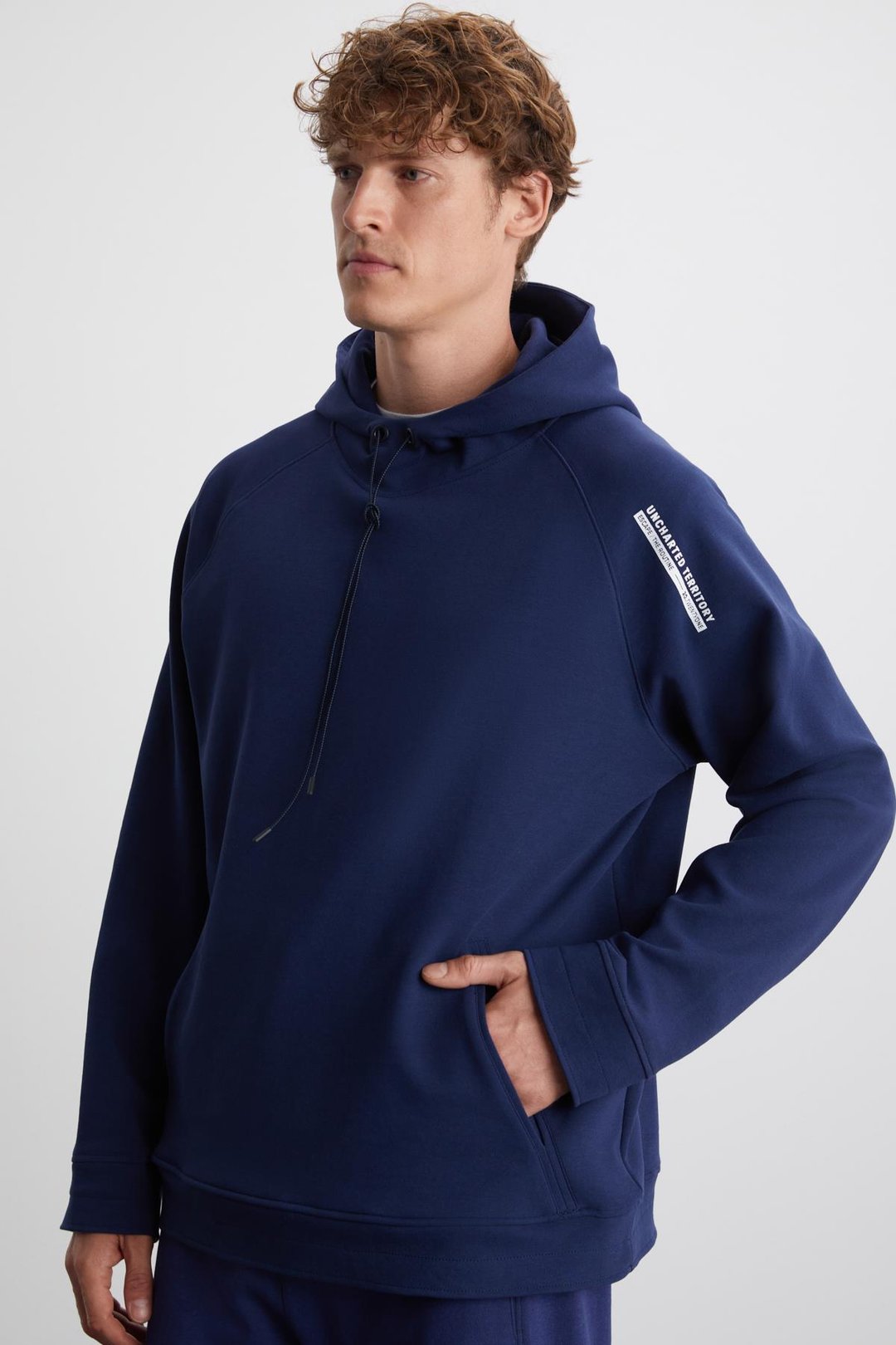 MALAGOS Erkek İçi Polarlı Yumuşacık 3 İplik İçi Şardonlu Regular Kapüşonlu Lacivert Sweatshirt