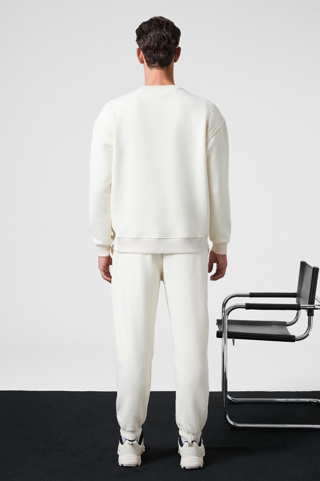 MARSHALL Erkek Pamuklu İçi Polarlı Nakışlı Relaxed Ekru Eşofman Takımı