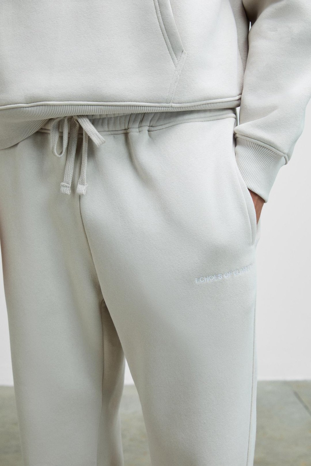 MARSHALLHOODIE Erkek Pamuklu İçi Polarlı Nakışlı Relaxed Gri Eşofman Takımı