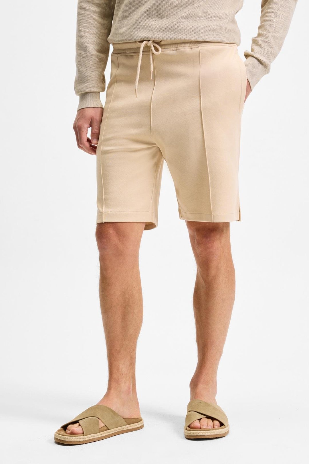 MATSEN Erkek Beli Lastikli Yan ve Arka Cepli Relaxed Bej Şort