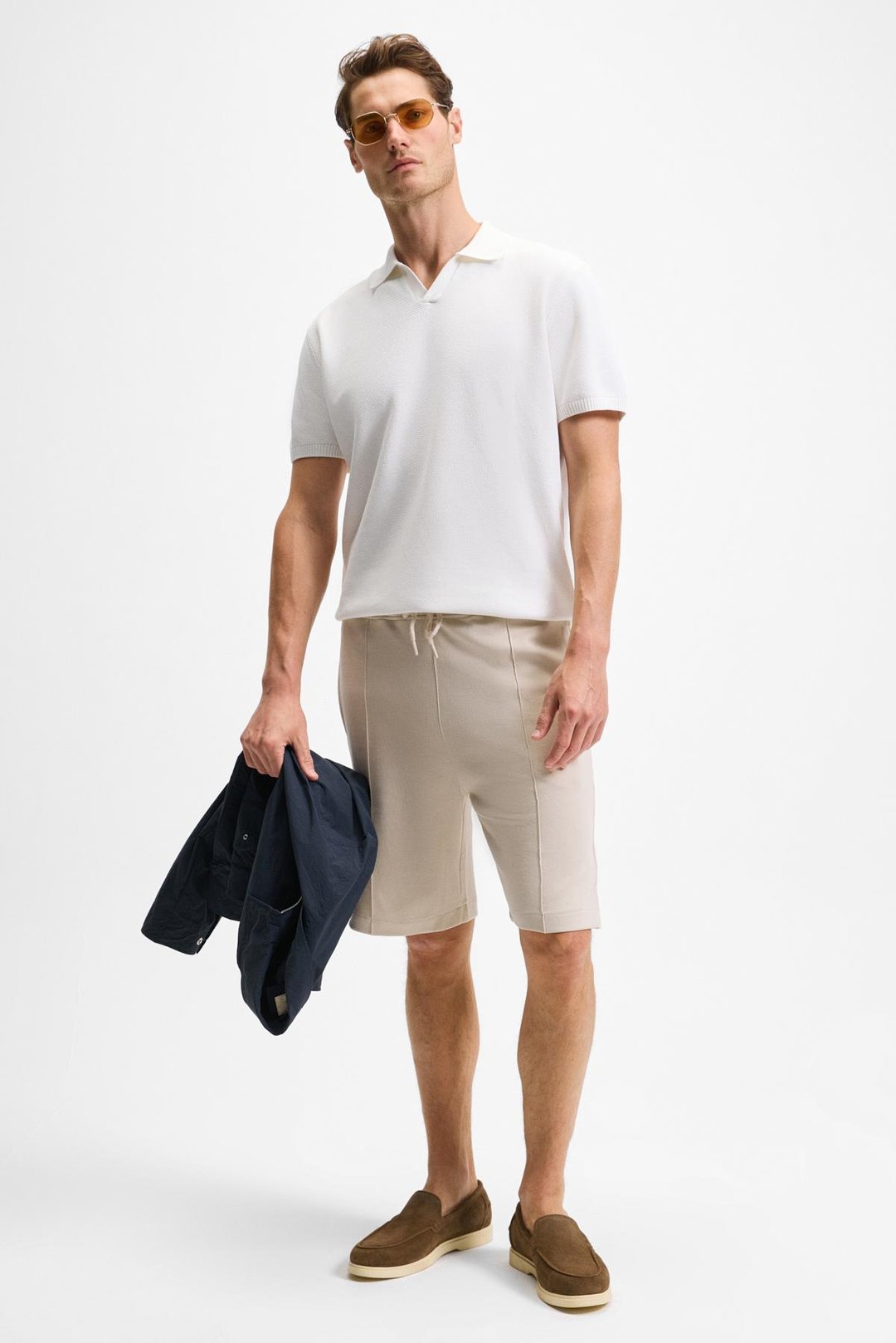 MATSEN Erkek Beli Lastikli Yan ve Arka Cepli Relaxed Taş Rengi Şort