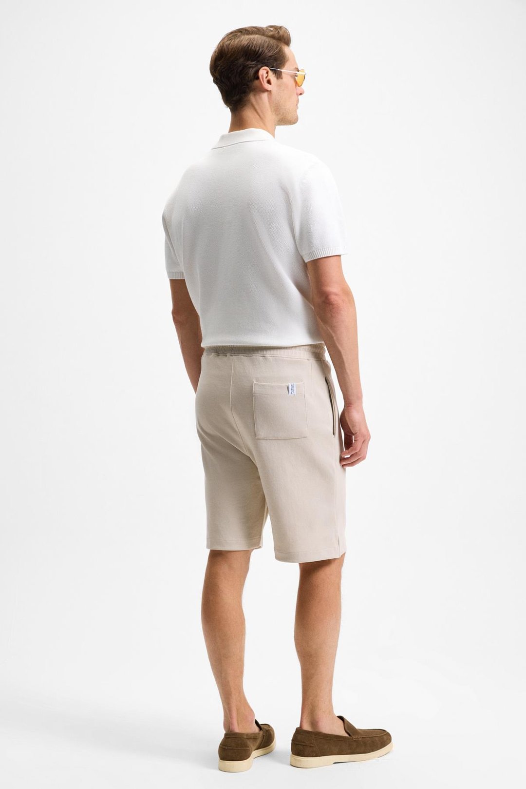 MATSEN Erkek Beli Lastikli Yan ve Arka Cepli Relaxed Taş Rengi Şort