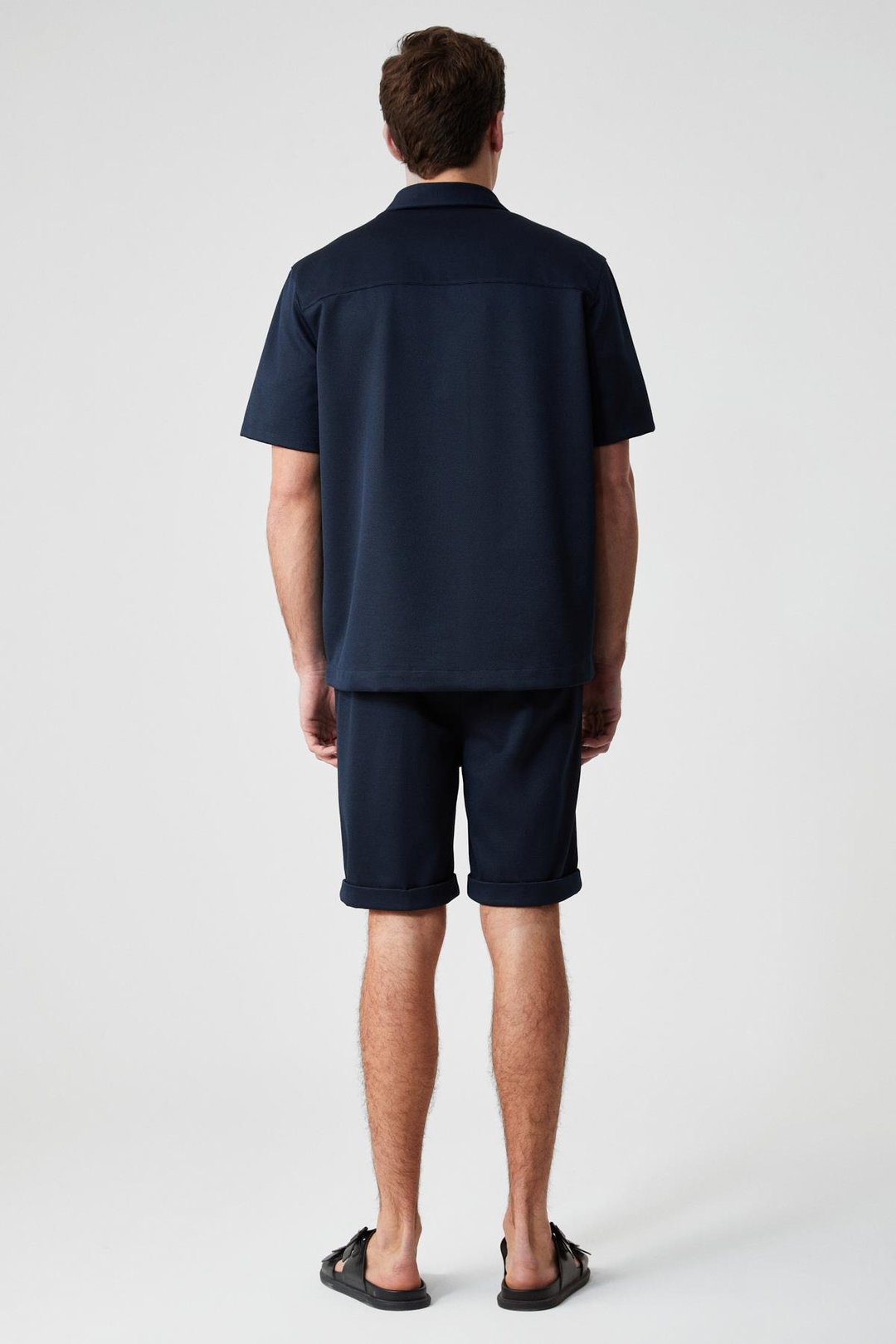 MELOS Erkek Kısa Kollu Cepli Çıtçıtlı Relaxed Fit Lacivert Gömlek