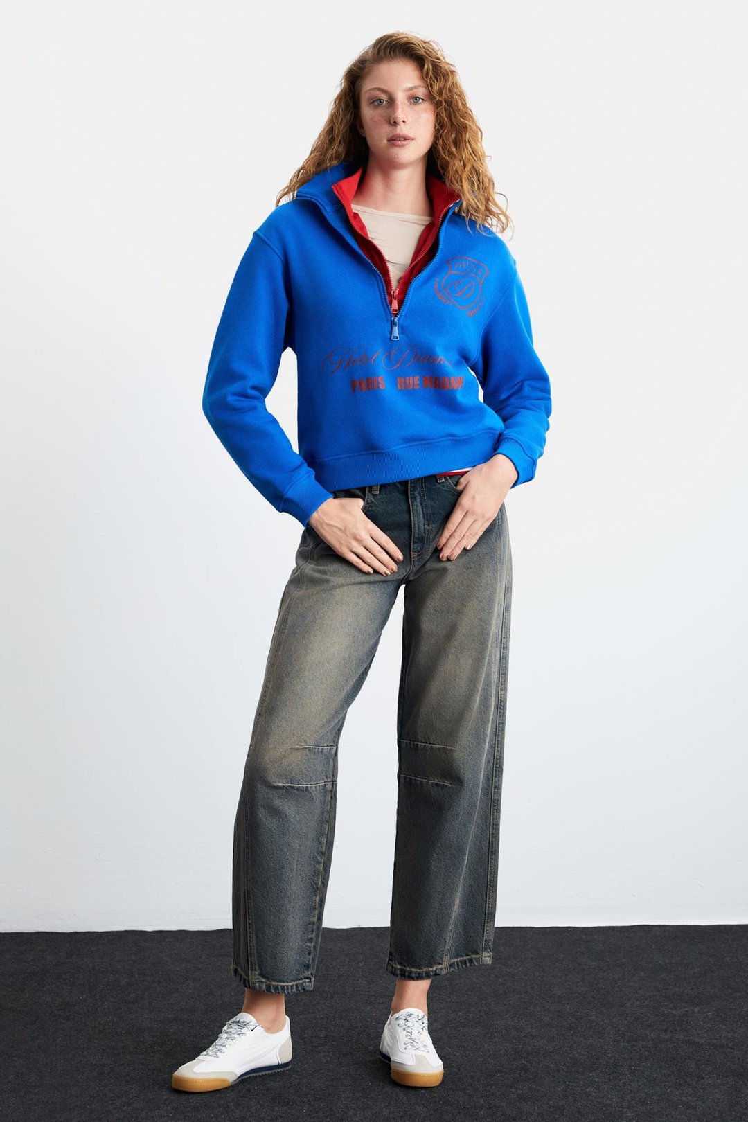 MEYBELIN Kadın %100 Pamuk Organik Cotton Mavi Sweatshirt