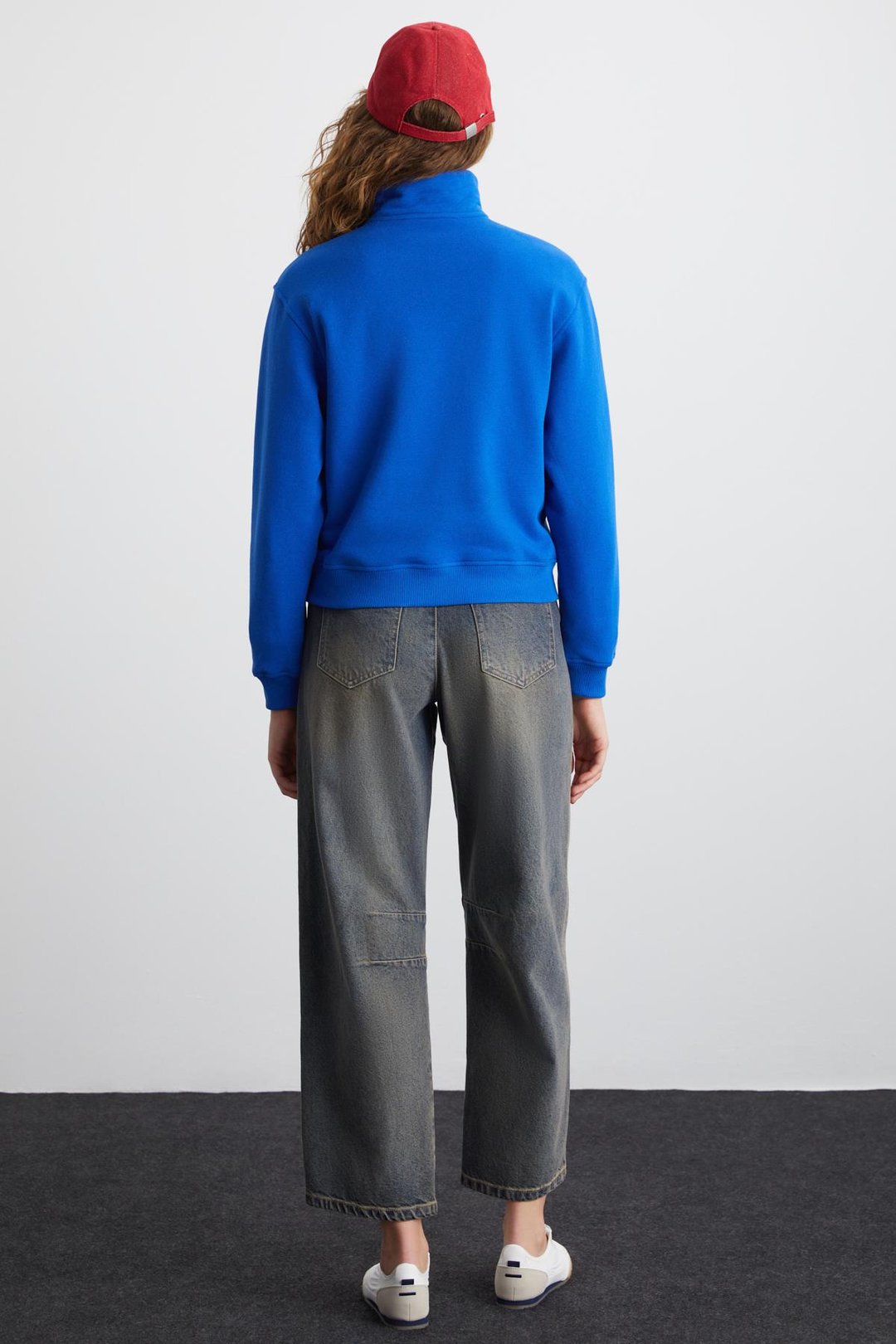 MEYBELIN Kadın %100 Pamuk Organik Cotton Mavi Sweatshirt