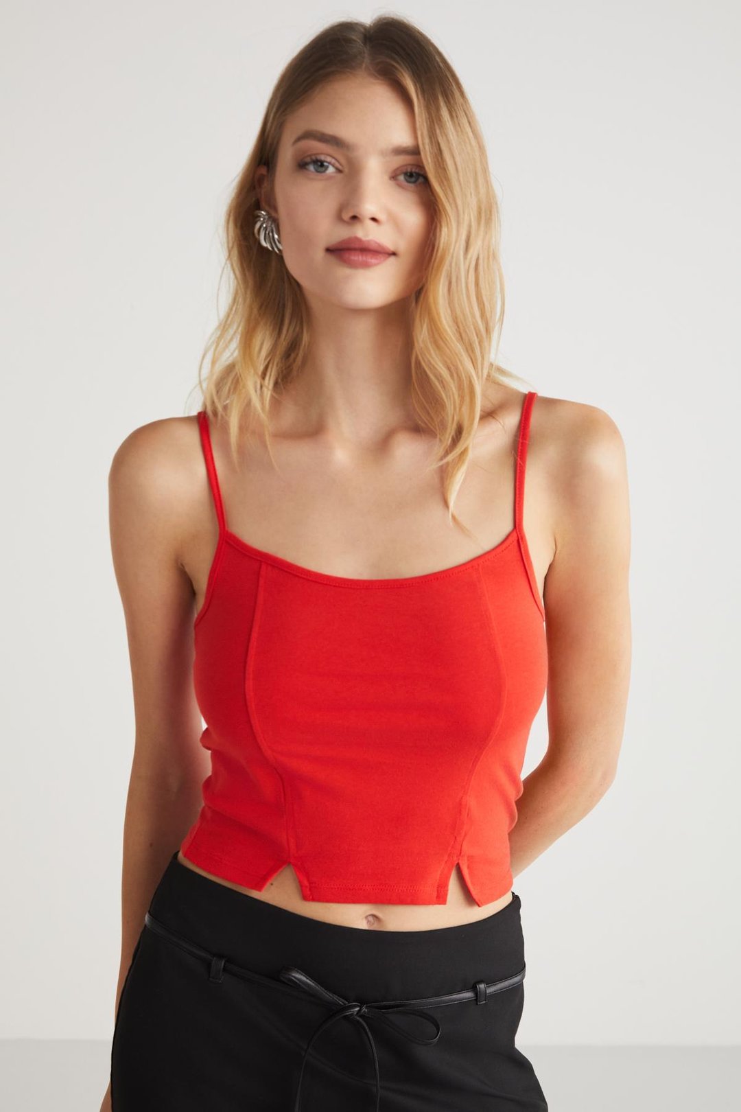 MIKELA Basic Slim Kırmızı Tekli Body