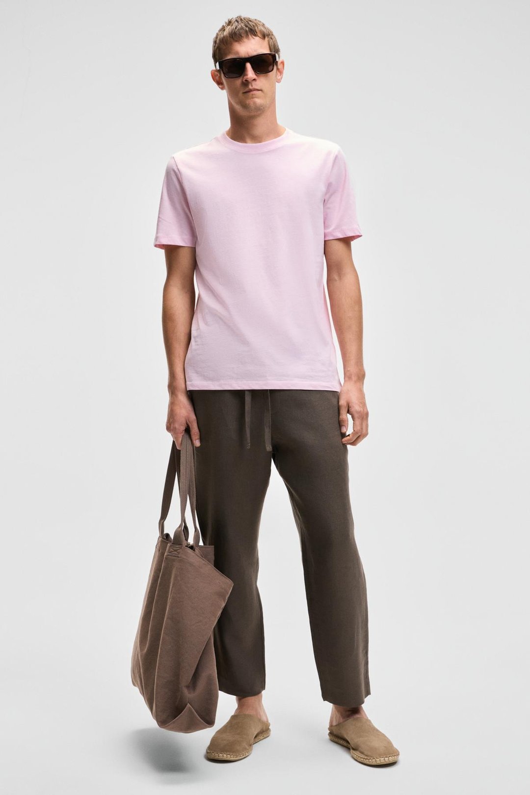 MOCASSIN Erkek %100 Pamuk Baskılı Relaxed Fit Yuvarlak Yaka Kısa Kollu Pembe T-Shirt