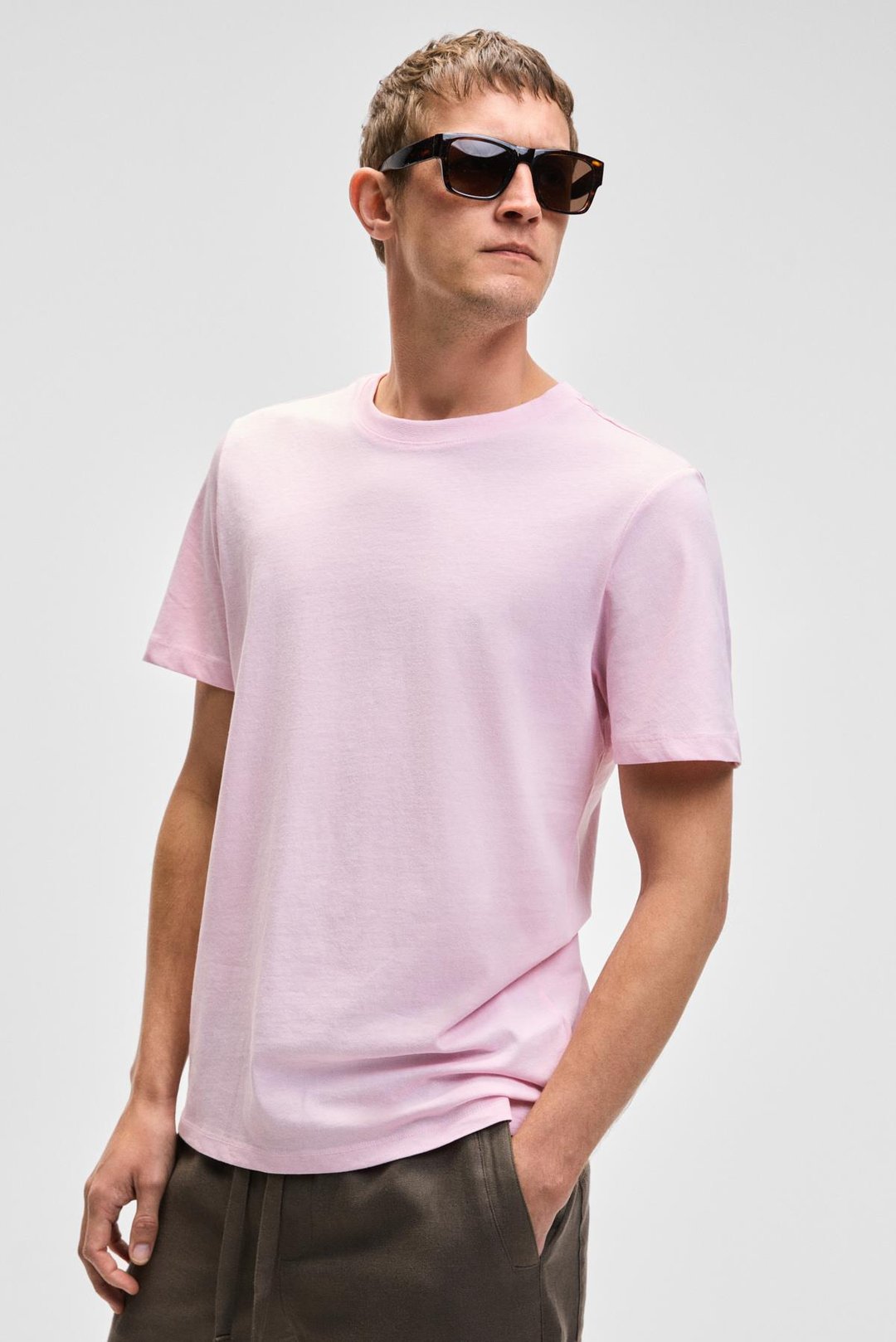 MOCASSIN Erkek %100 Pamuk Baskılı Relaxed Fit Yuvarlak Yaka Kısa Kollu Pembe T-Shirt