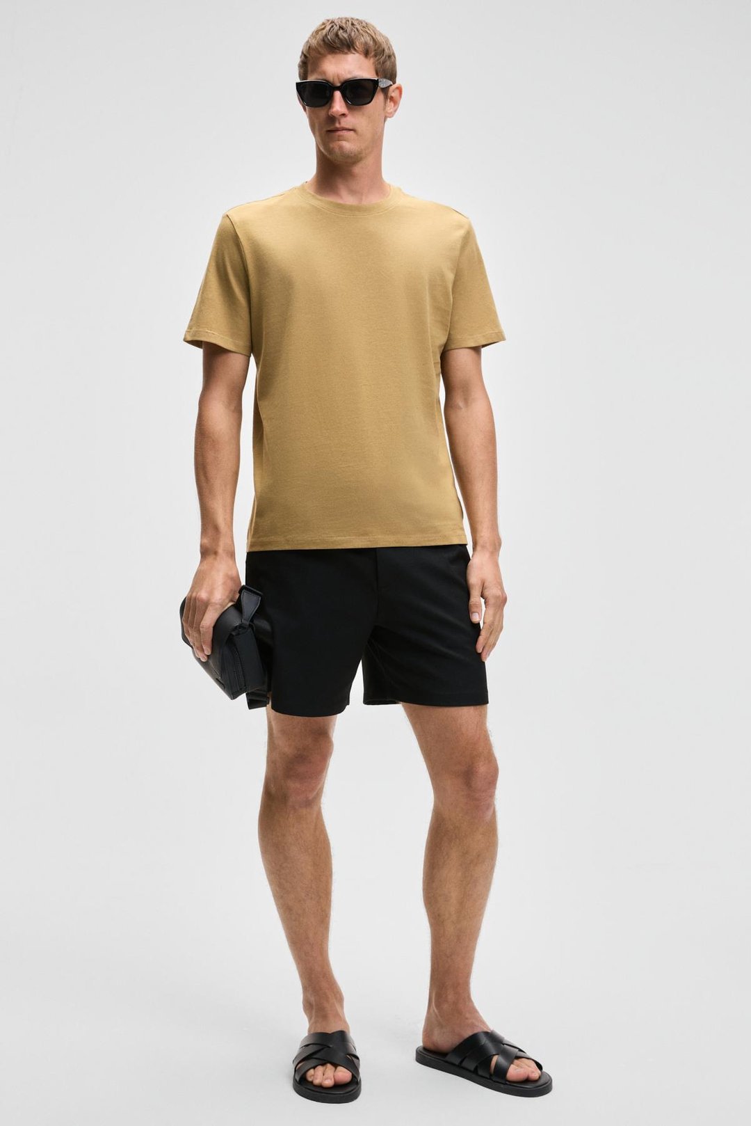 MOCASSIN Erkek %100 Pamuk Baskılı Relaxed Fit Yuvarlak Yaka Kısa Kollu Açık Haki T-Shirt