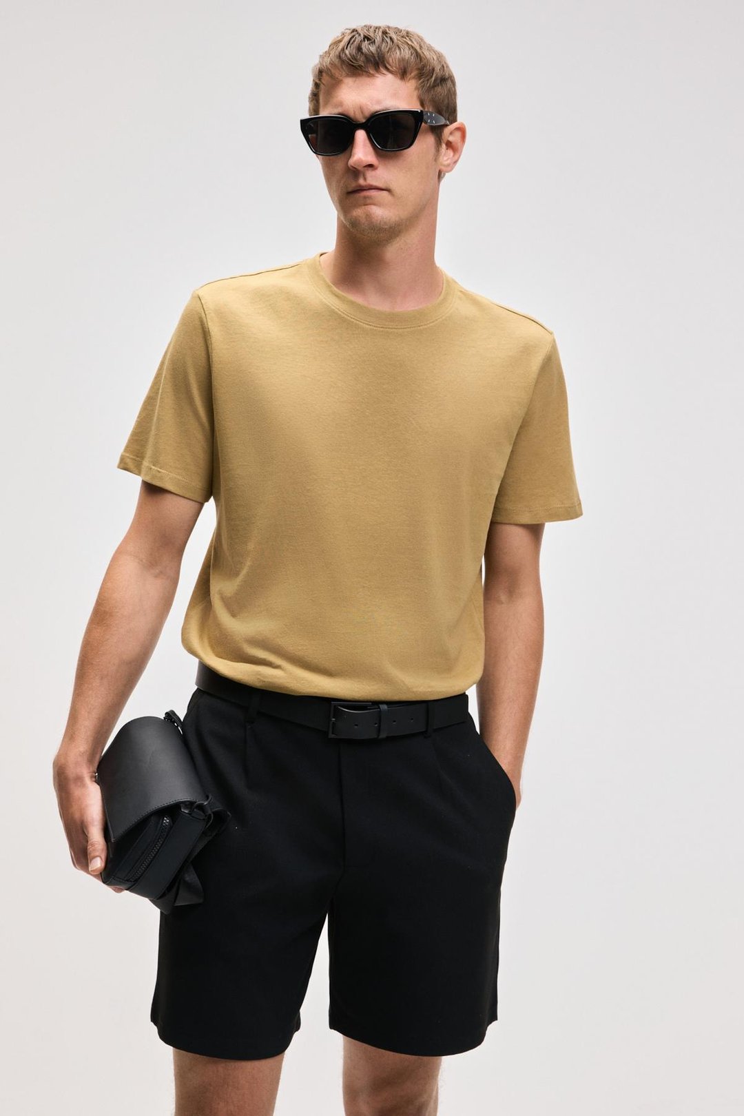 MOCASSIN Erkek %100 Pamuk Baskılı Relaxed Fit Yuvarlak Yaka Kısa Kollu Açık Haki T-Shirt