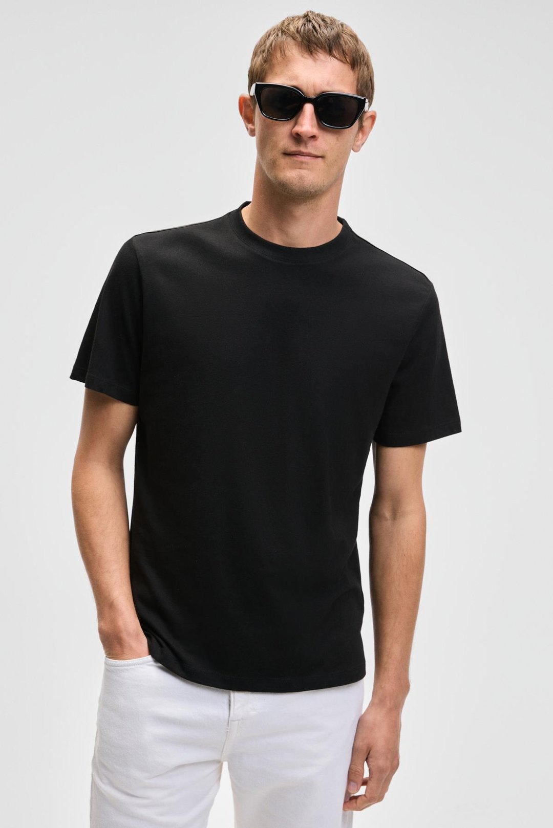 MOCASSIN Erkek %100 Pamuk Baskılı Relaxed Fit Yuvarlak Yaka Kısa Kollu Siyah T-Shirt