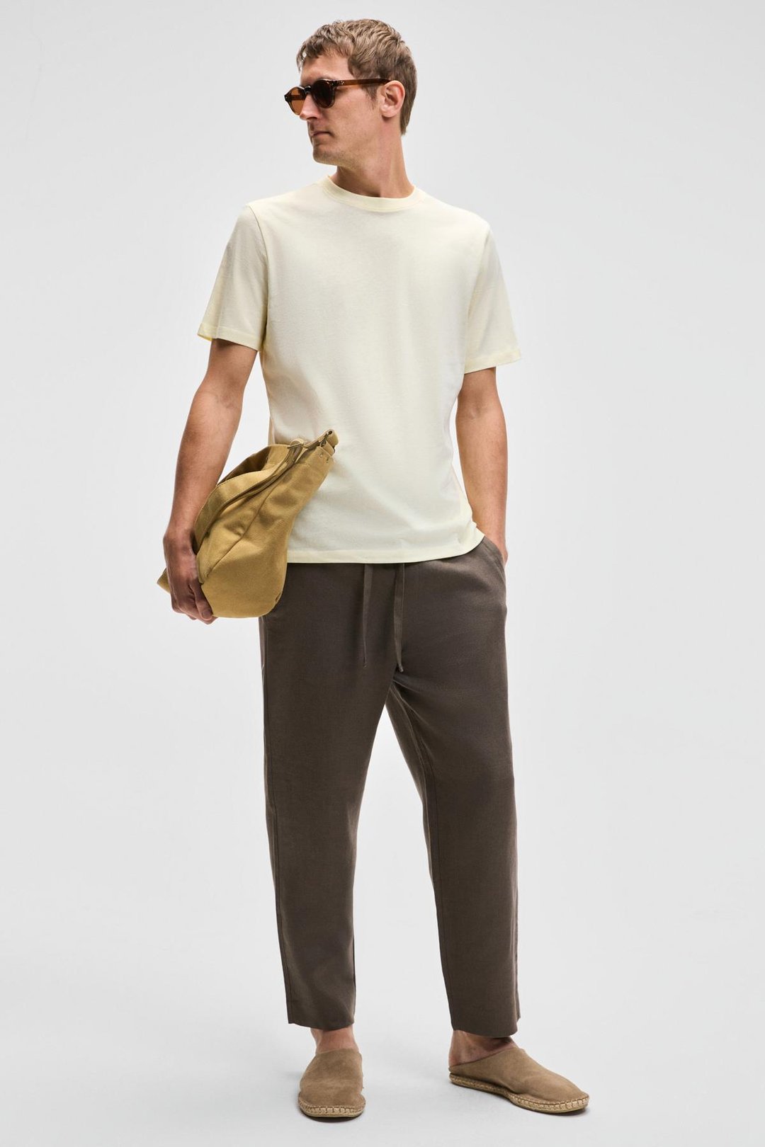 MOCASSIN Erkek %100 Pamuk Baskılı Relaxed Fit Yuvarlak Yaka Kısa Kollu Sarı T-Shirt