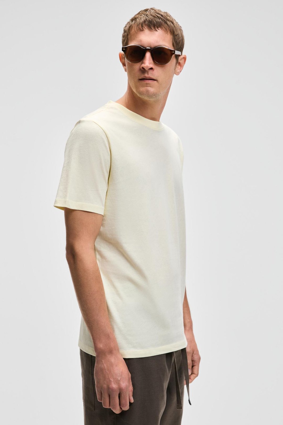 MOCASSIN Erkek %100 Pamuk Baskılı Relaxed Fit Yuvarlak Yaka Kısa Kollu Sarı T-Shirt