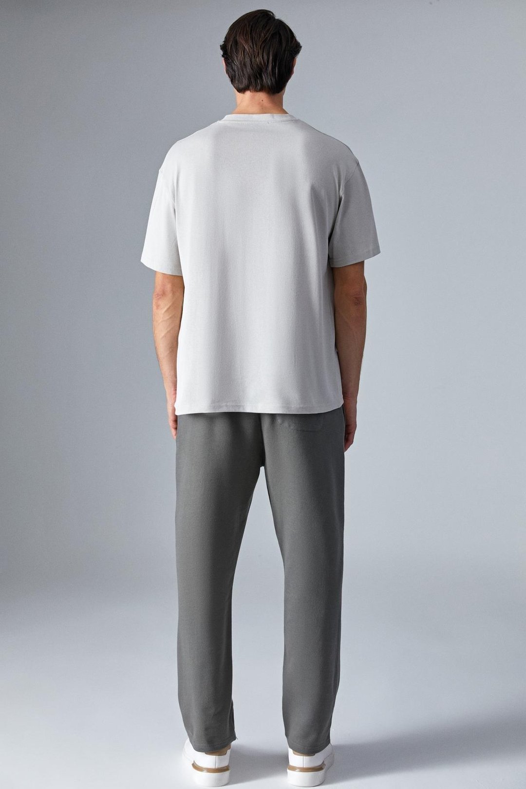 MONGOLIA Erkek Baskı Detaylı %100 Organik Pamuk Bisiklet Yaka Kısa Kol Comfort Bej T-Shirt