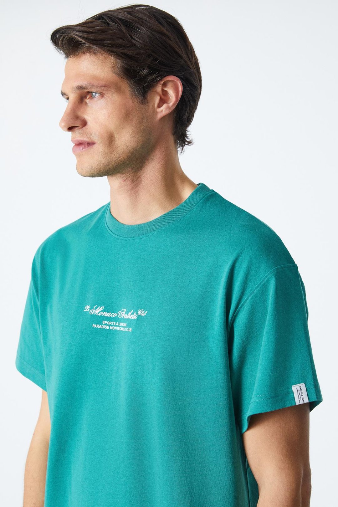 MONTECARLO Erkek Oversize Fit Kolej Yeşili T-Shirt