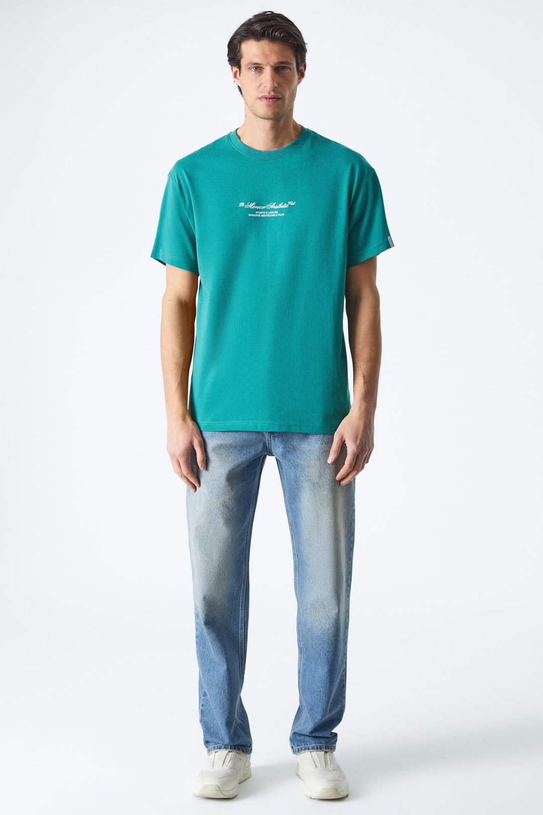 MONTECARLO Erkek Oversize Fit Kolej Yeşili T-Shirt