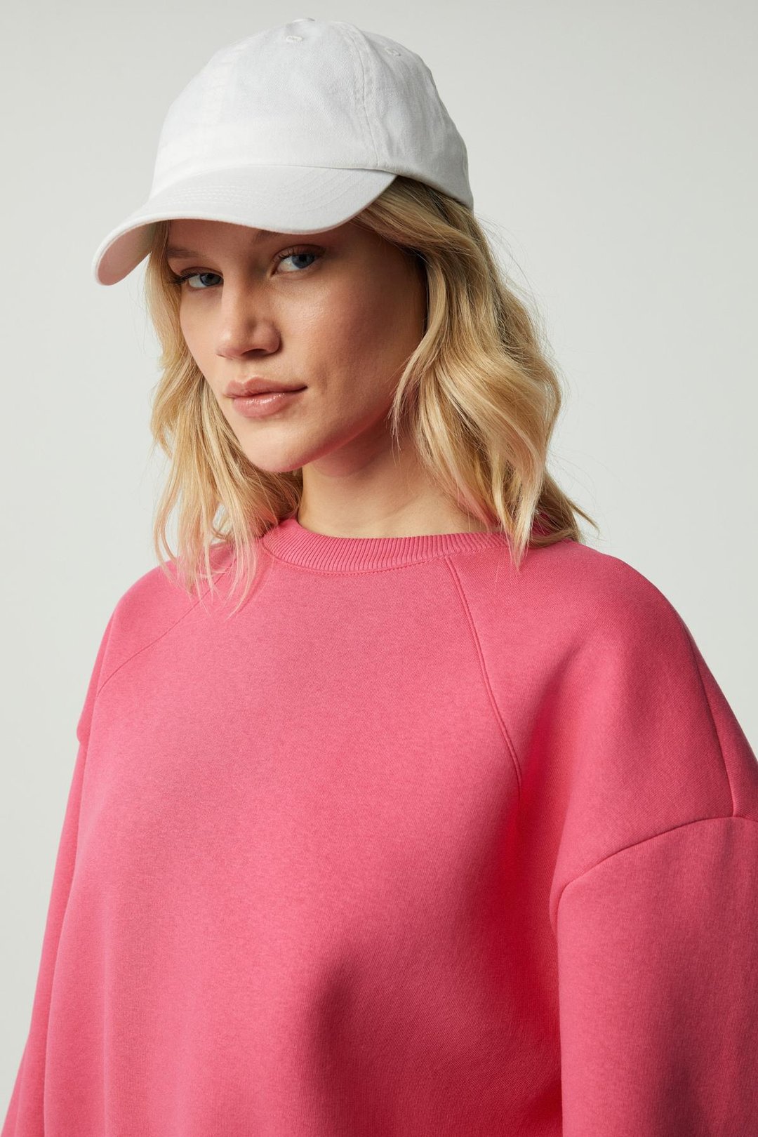 MORGANA Kadın Bisiklet Yaka Uzun Kollu Pembe Sweatshirt