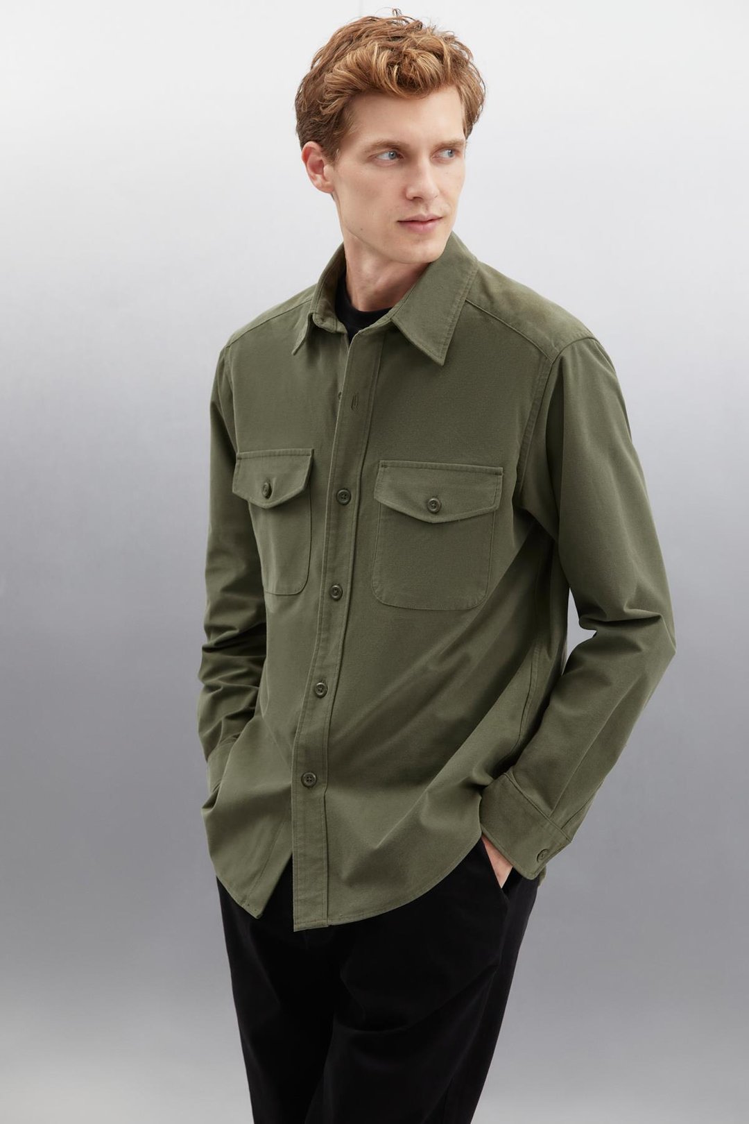 NADER  Regular Haki Tekli Ceket