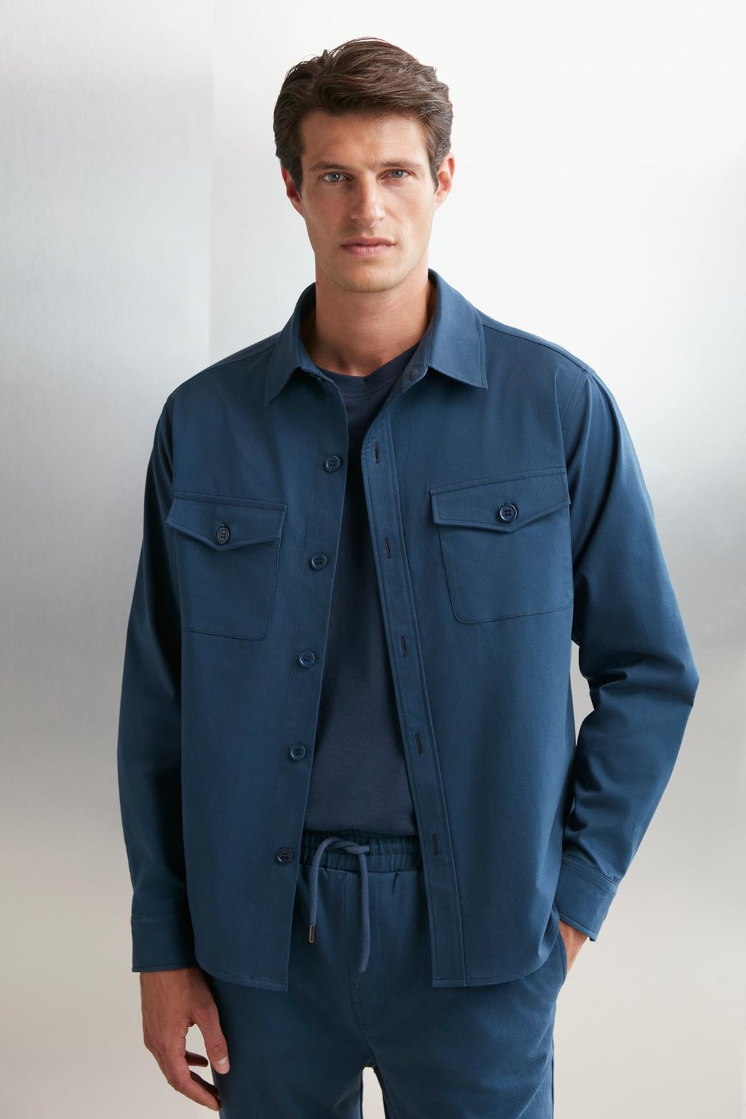 NADER  Regular Mavi Tekli Ceket