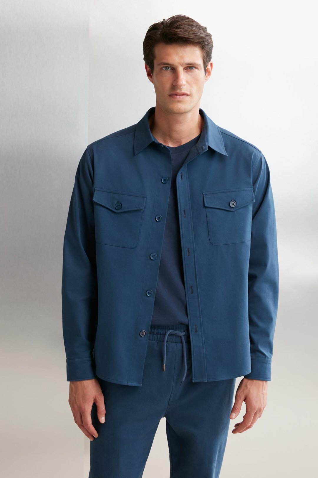 NADER  Regular Mavi Tekli Ceket