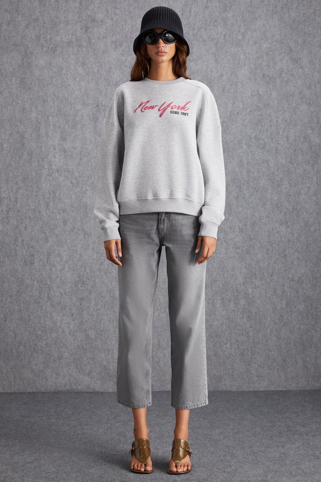 NARDY Basic Regular Grimelanj Tekli Sweatshirt