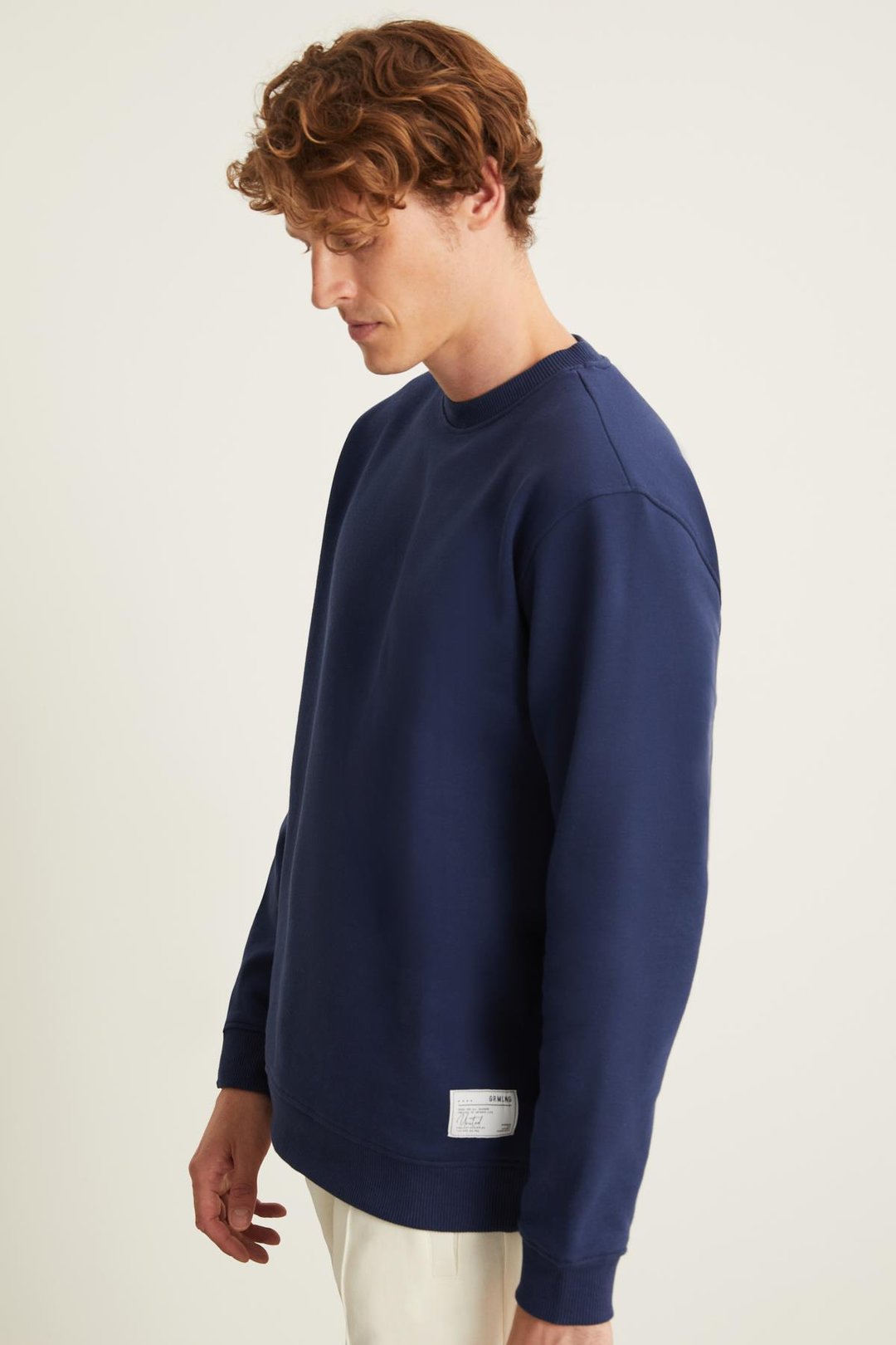NATAS Relaxed Regular Lacivert Tekli Sweatshirt