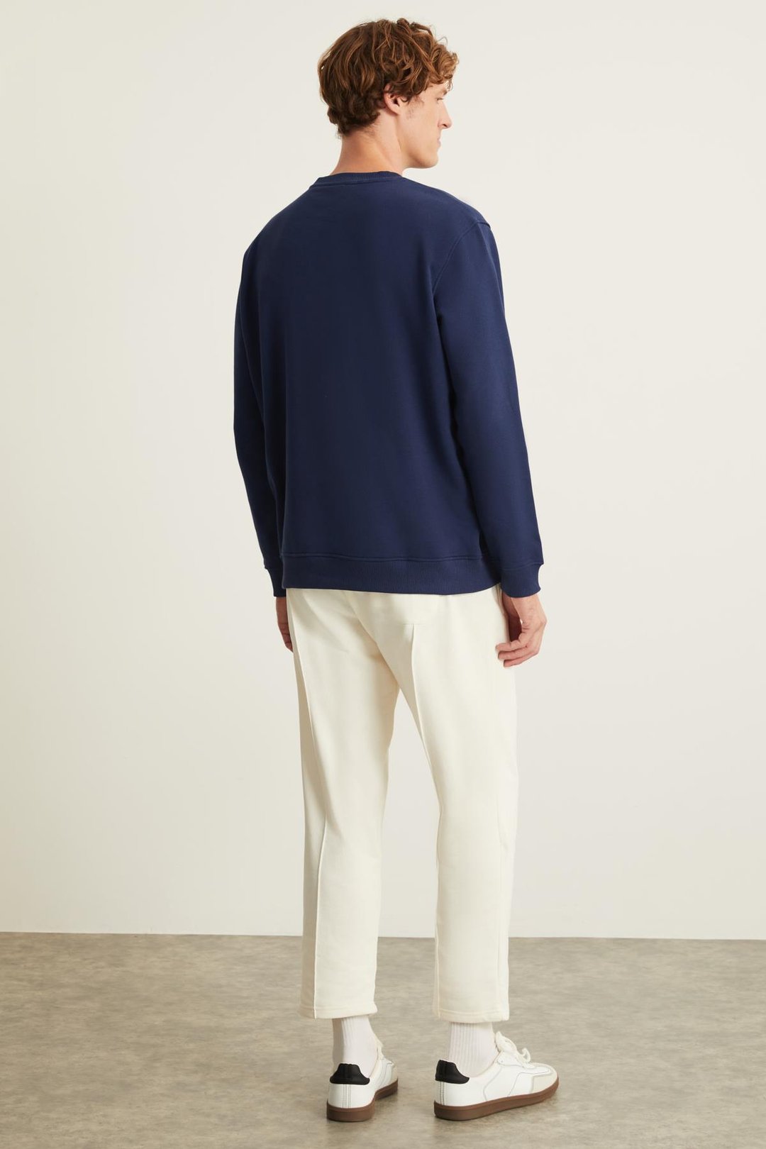 NATAS Relaxed Regular Lacivert Tekli Sweatshirt