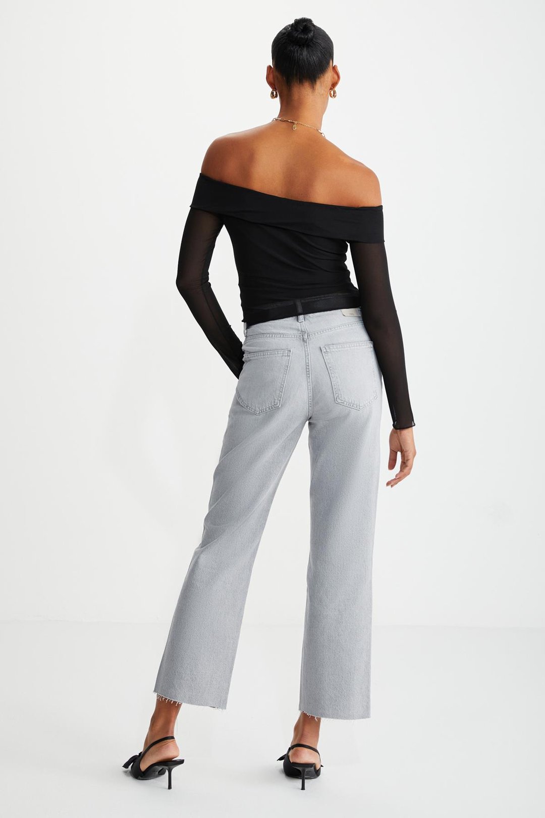 NERYS  Slim Siyah Tekli Bluz