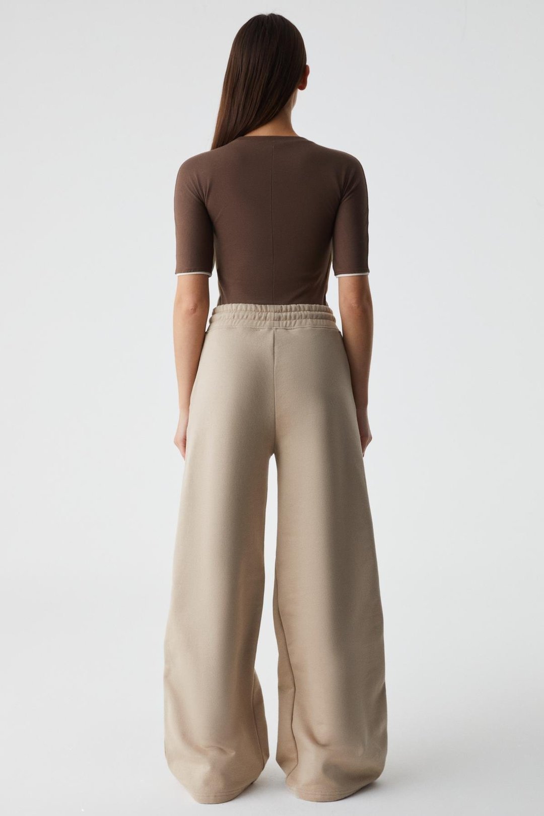 NETTA Kadın Oversize Fit Lastikli Bel Bej Eşofman Altı