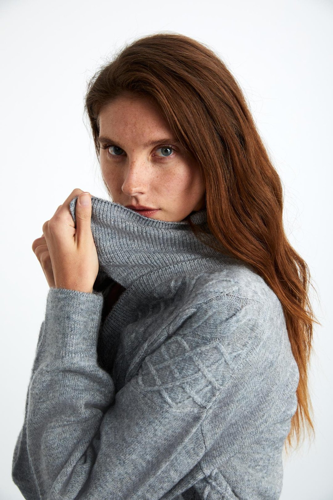 NIPUR Kadın V Yaka Recycle Triko Grimelanj Kazak