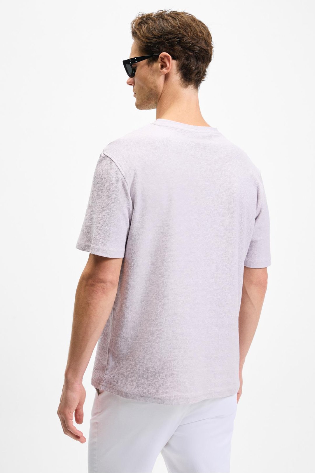 NOIR Erkek%100 Organik Pamuk  Bisiklet Yaka Kısa Kol Regular Lila T-Shirt