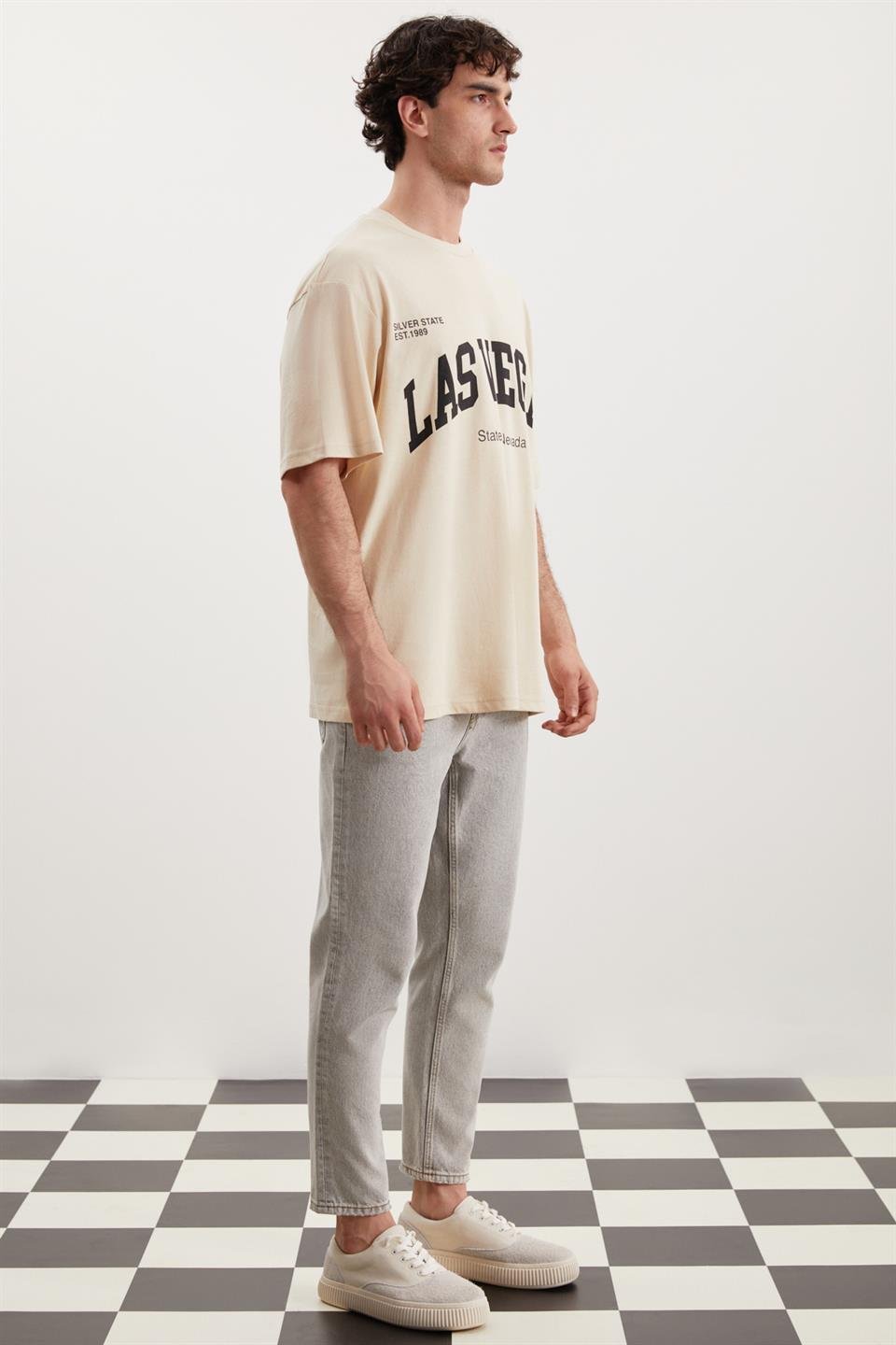 NORİS Örme Relaxed Bej  T-Shirt