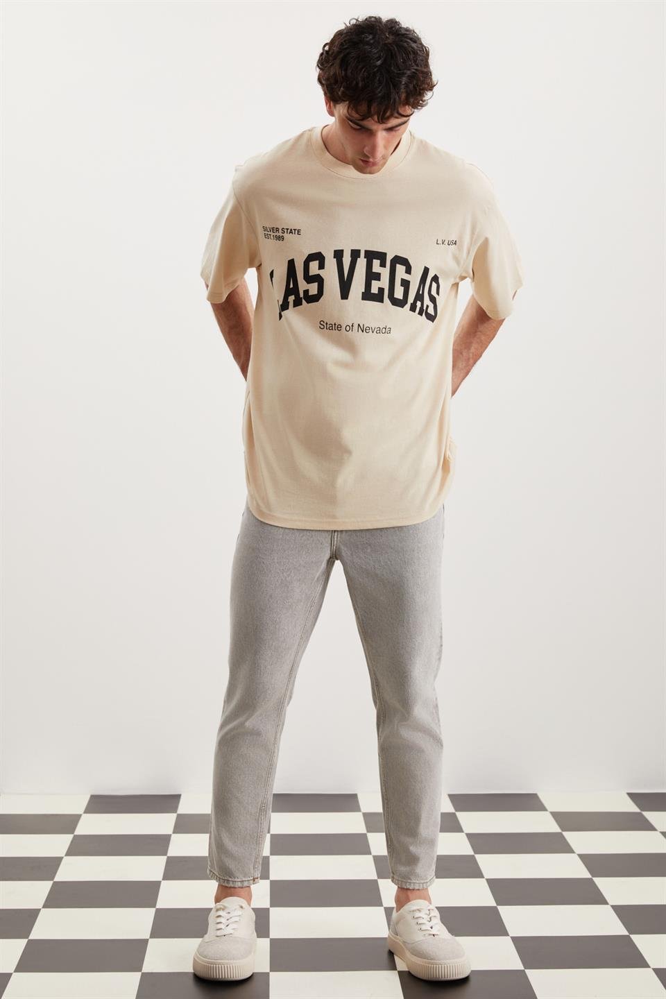 NORİS Örme Relaxed Bej  T-Shirt