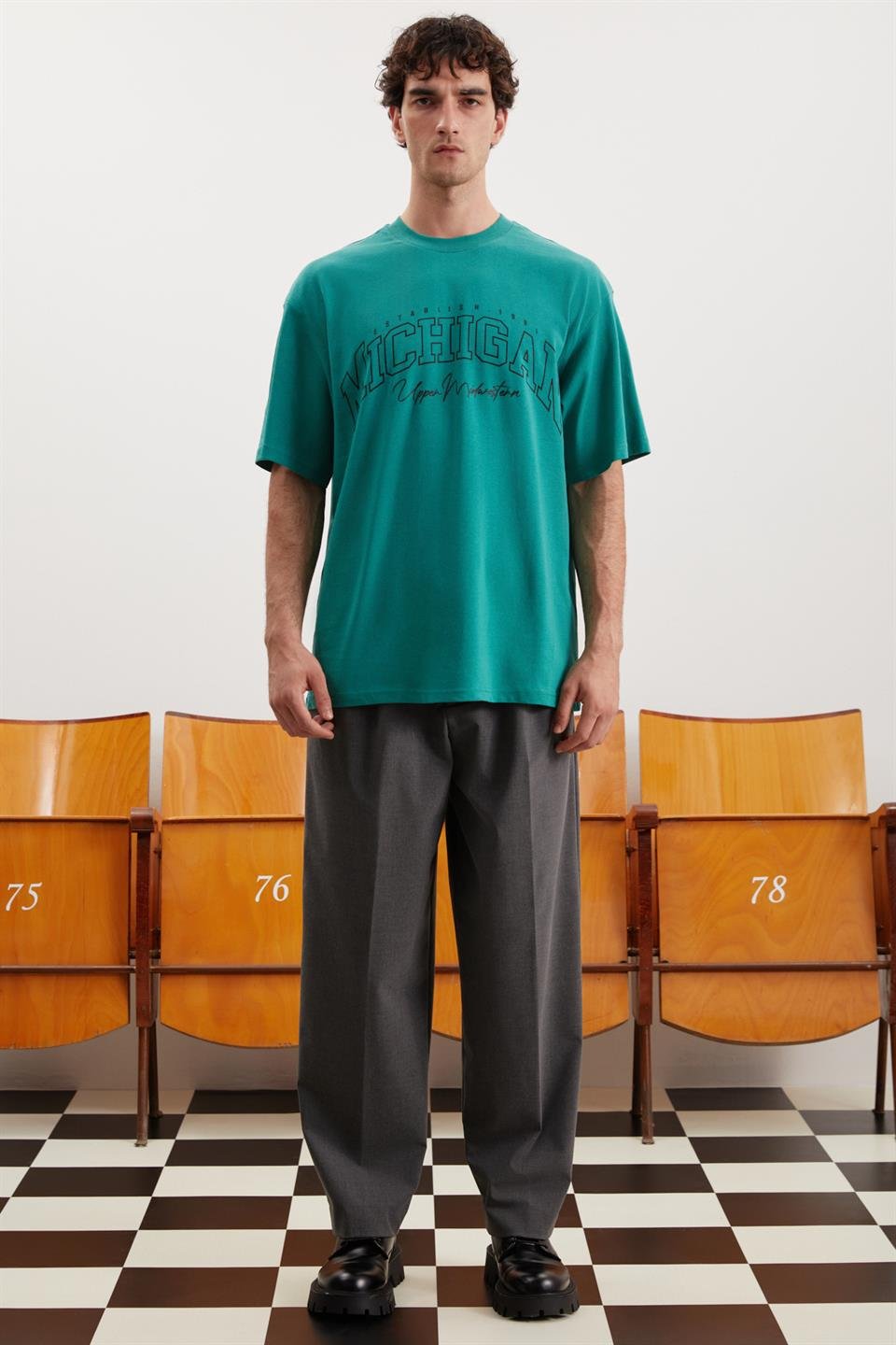 NORİS Örme Relaxed Yeşil  T-Shirt