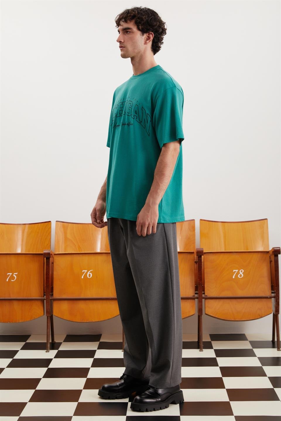 NORİS Örme Relaxed Yeşil  T-Shirt