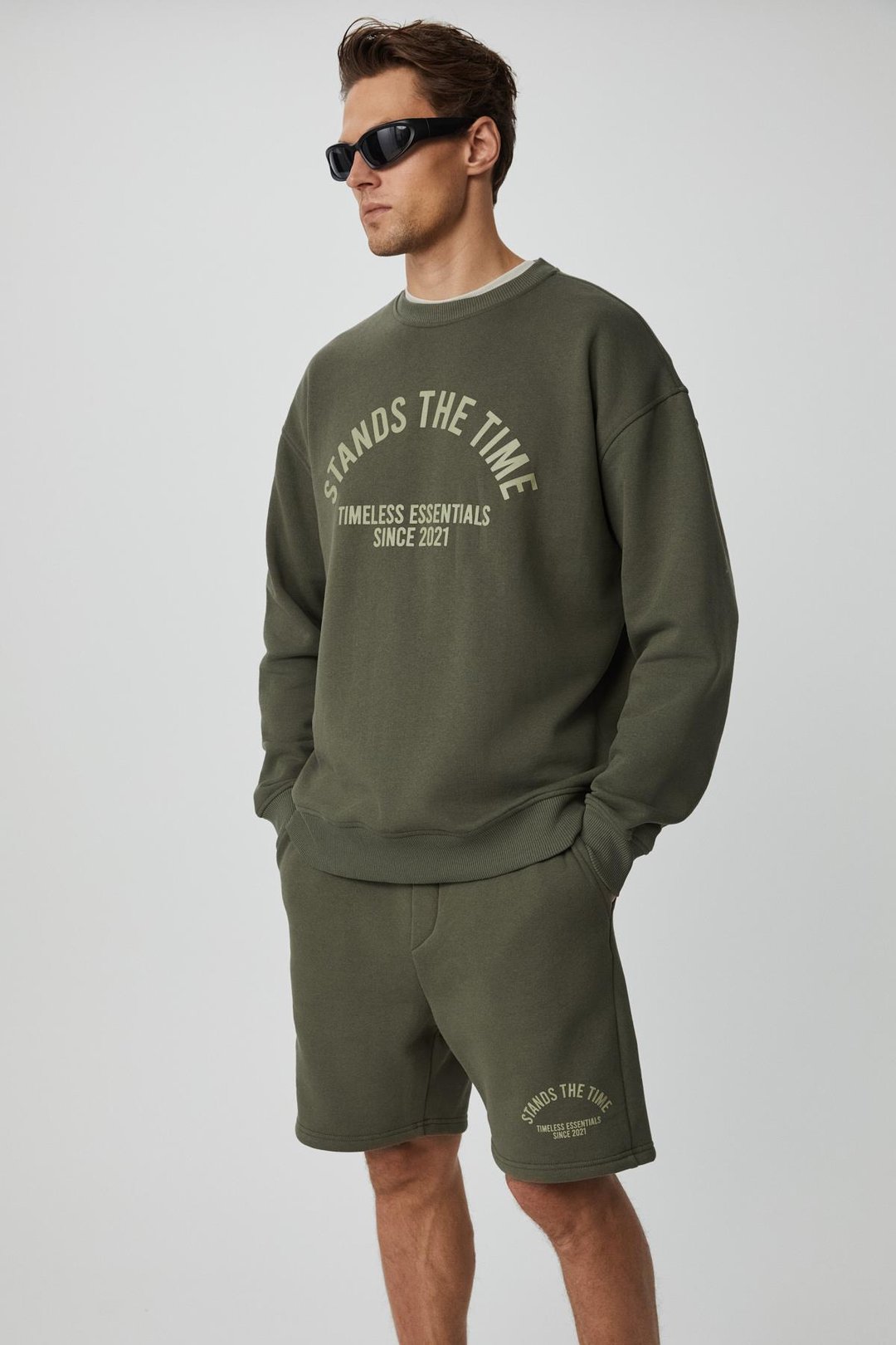 NORTON Erkek Yuvarlak Yaka 3 İplik Haki Sweatshirt