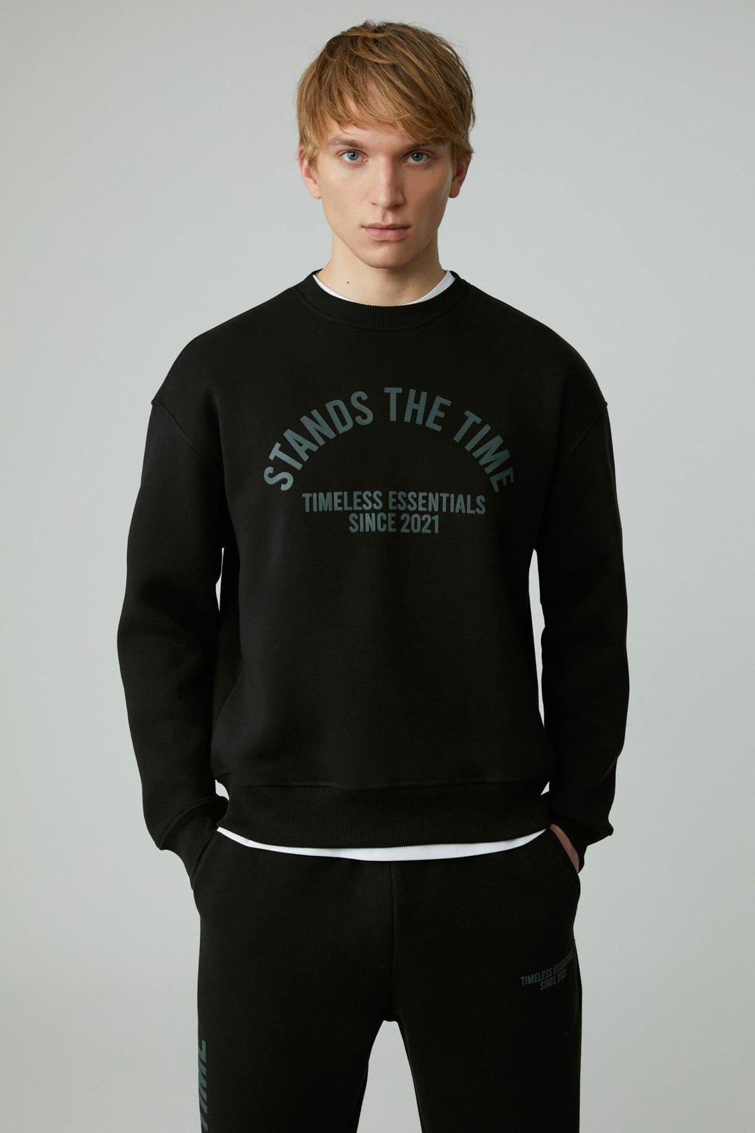 NORTON Erkek Yuvarlak Yaka 3 İplik Siyah Sweatshirt