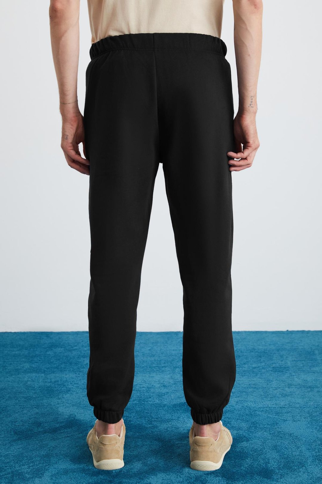 NOTTINGHAM Erkek 2'Li Set Relaxed Organik Pamuk İçi Şardonlu Siyah Eşofman Takımı