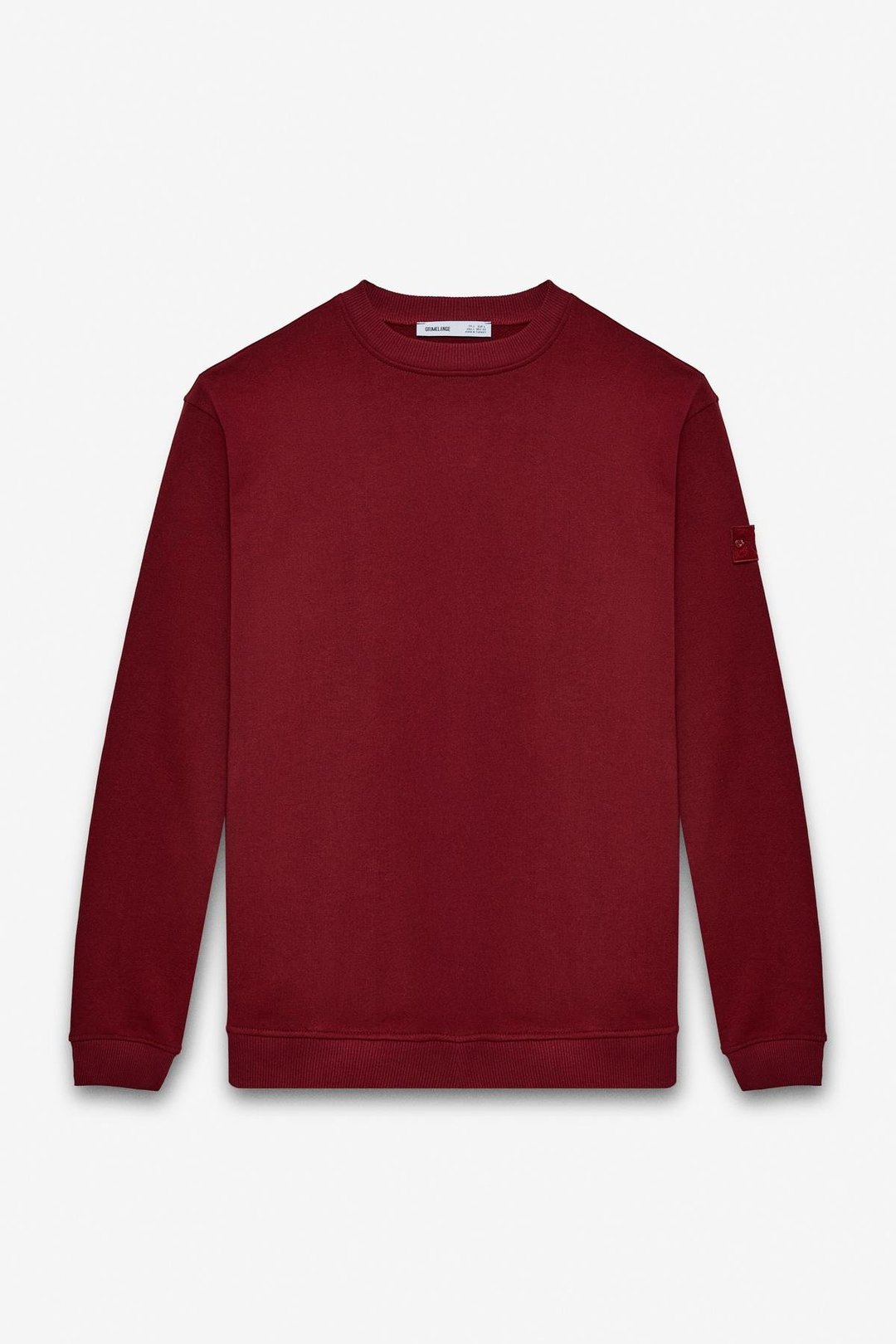 OLLIE Erkek Bisiklet Yaka Regular Uzun Kollu Nakış Detaylı Bordo Sweatshirt