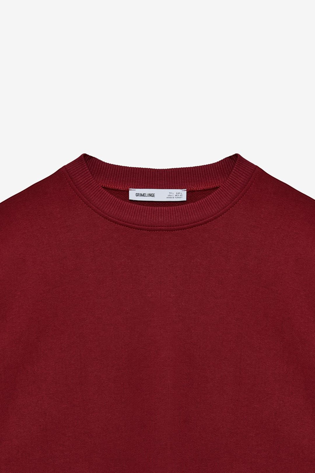 OLLIE Erkek Bisiklet Yaka Regular Uzun Kollu Nakış Detaylı Bordo Sweatshirt