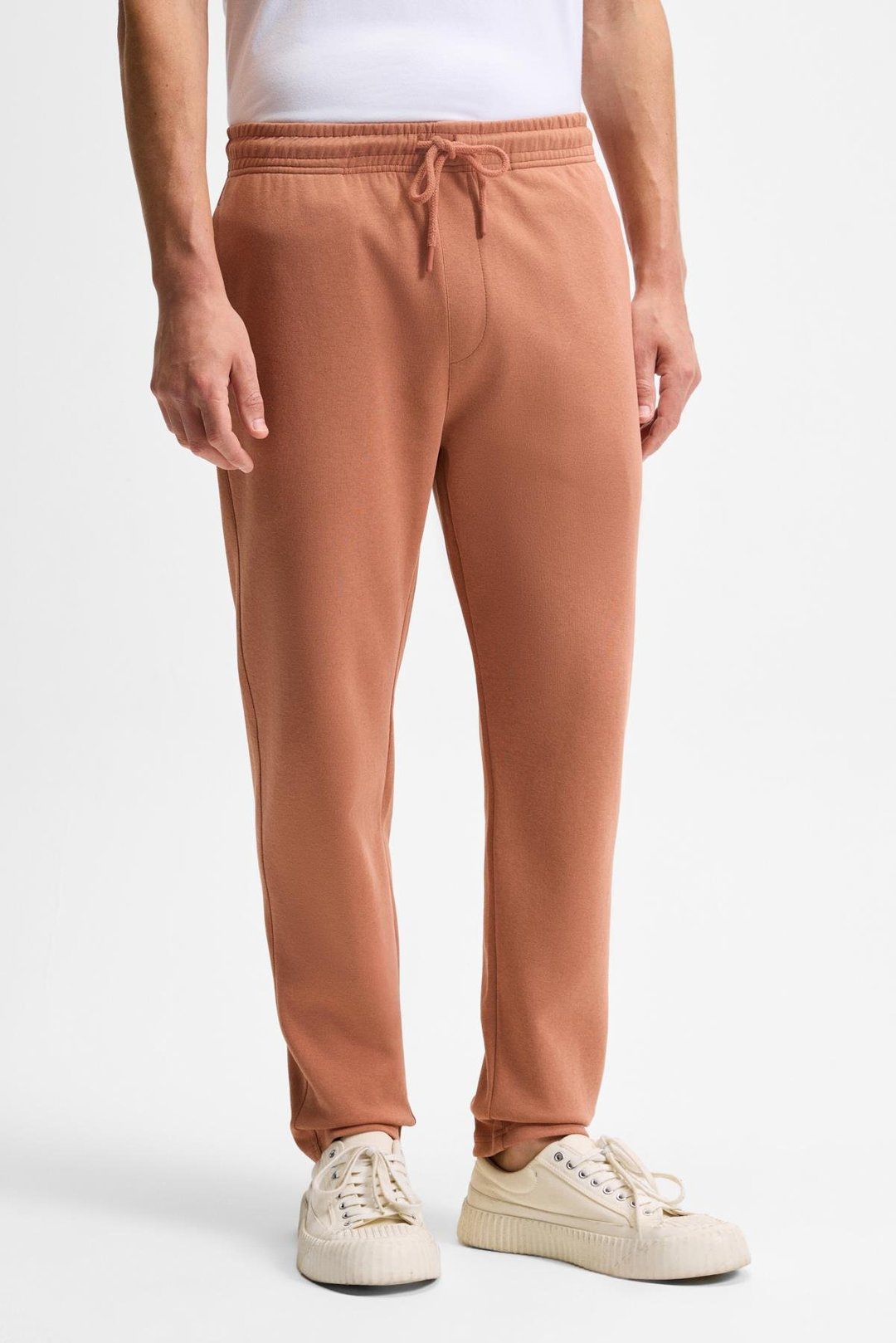 OLSEN Erkek Beli Lastikli Kordonlu Yanları Cepli Arkada Süs Fletolu Relaxed Fit Kiremit Rengi Eşofman Altı