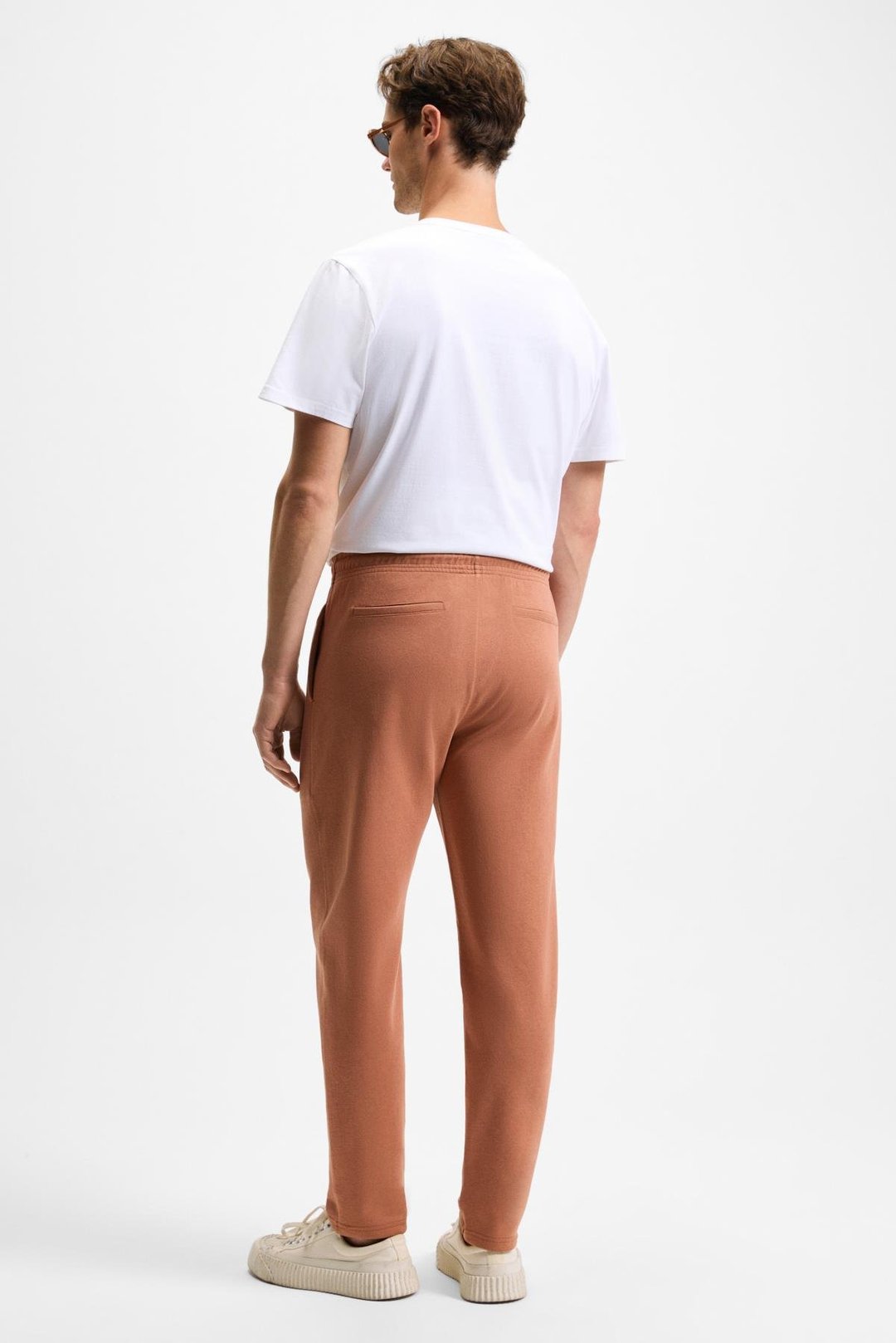 OLSEN Erkek Beli Lastikli Kordonlu Yanları Cepli Arkada Süs Fletolu Relaxed Fit Kiremit Rengi Eşofman Altı